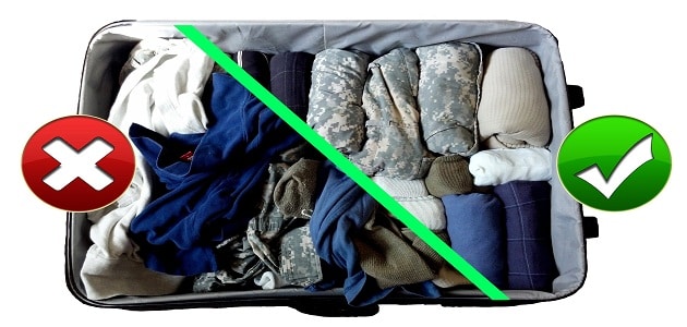 الطريقة الصحيحة لترتيب الملابس داخل حقيبة السفر