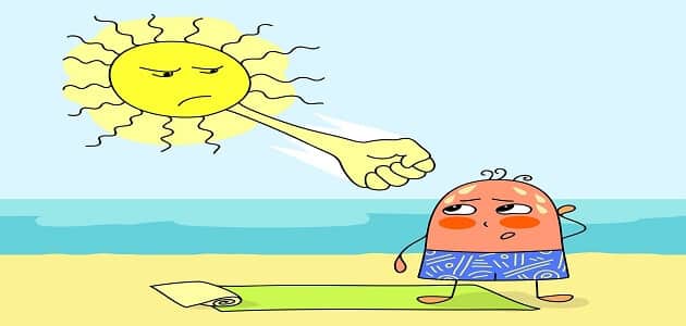 كيفية علاج ضربة الشمس في البيت