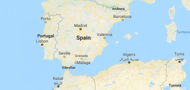 اين تقع اسبانيا على الخريطه