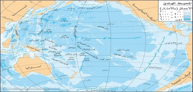 المحيط الهادي على الخريطة