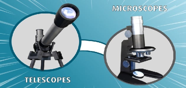 الميكروسكوب الضوئي المركب والتلسكوب