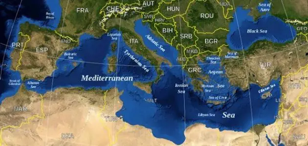 دول حوض البحر الأبيض المتوسط وعواصمها