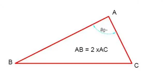 قانون حساب الوتر في مثلث قائم الزاوية
