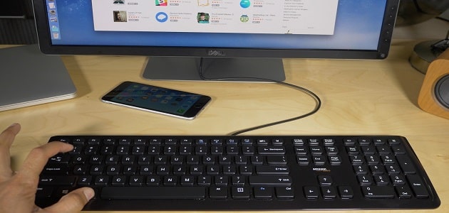 تثبيت لوحة المفاتيح على سطح المكتب