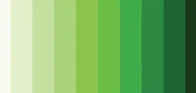 درجات اللون الأخضر وأسماؤها